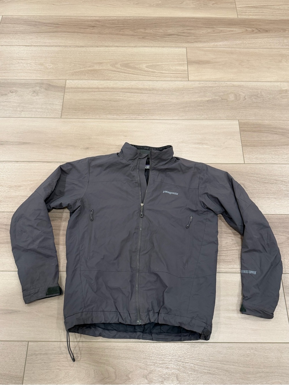 Patagonia Windstopper Full Zip Jacket Mens Large Gray Gorpcore Hiking FLAW